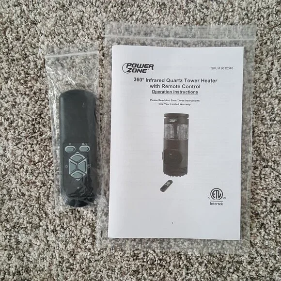 NEW Power Zone Infrared Space Tower Heater 360 Degree Remote USB Port 1000/1500W - Picture 7 of 12